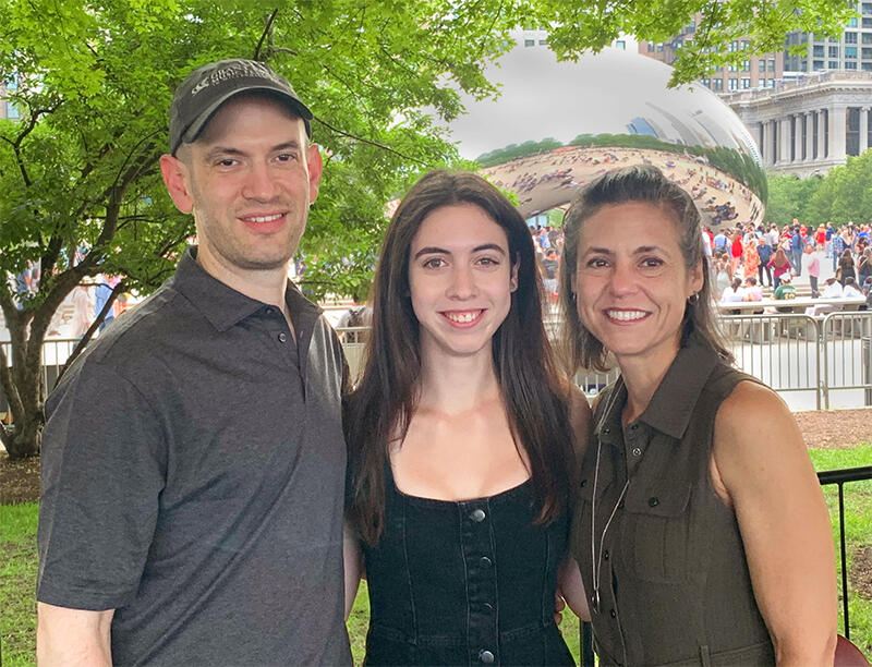 Adam Grais pictured with his wife, Stephanie, and their daughter Rebecca before a Festival concert