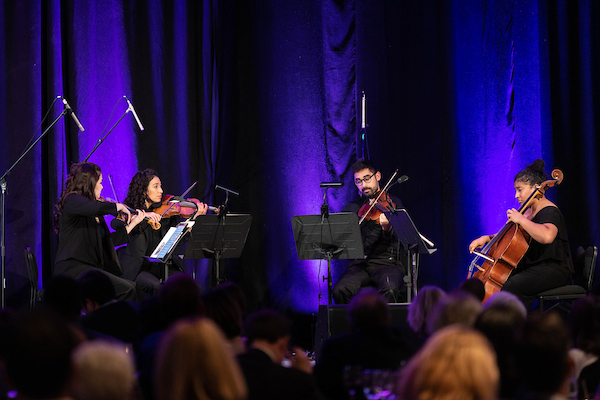 The Project Inclusion String Quartet plays Borodin (left to right: Allie Switala, Audrey Lee, Edwardo Rios, Chava Appiah)