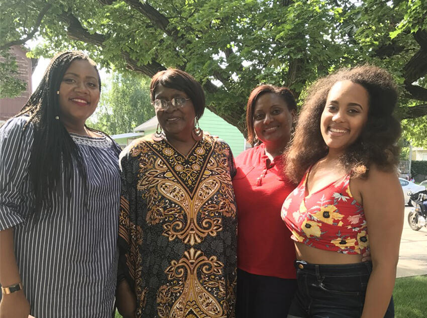 (left to right) Toni Peoples, Rodelia "Nama Rody" Hardin, Janice Sorenson and Tiana