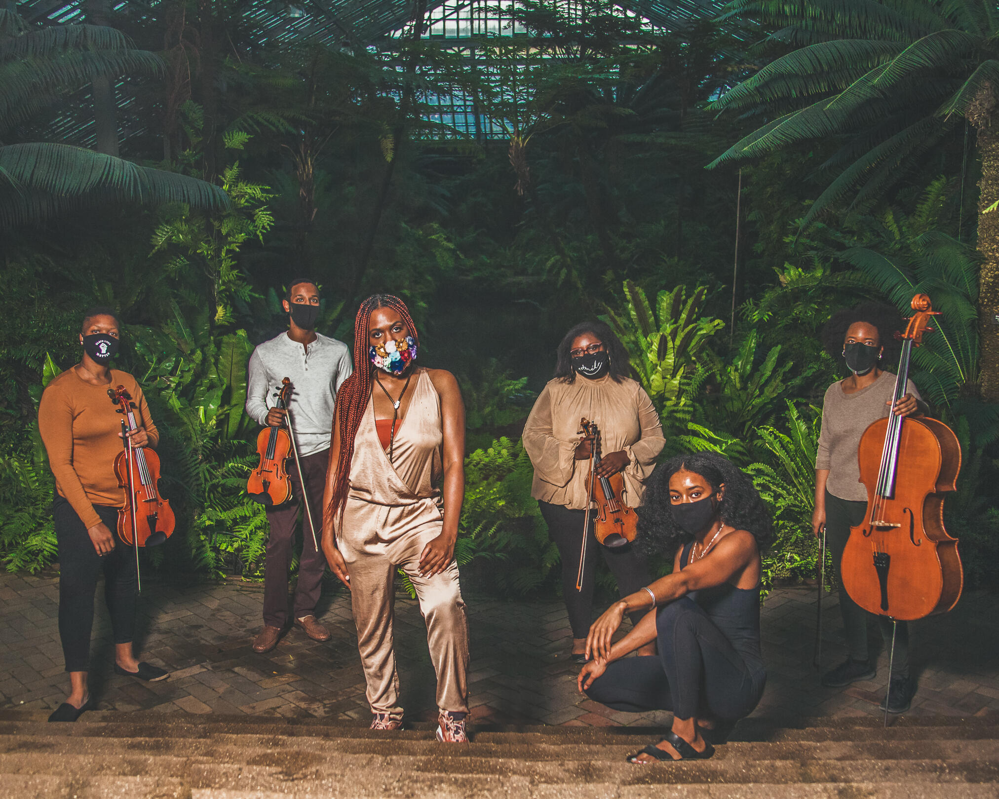 D-Composed - (left to right) Danielle Taylor, Kyle Dickson, Kori Coleman, Caitlin Edwards, Asia Jones and Tahirah Wittington. Taylor, Dickson and Edwards are all alumni of the Festival's Project Inclusion program.