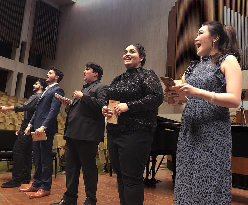 The 2022 Festival Vocal Fellows performing at the Dame Myra Hess Concerts