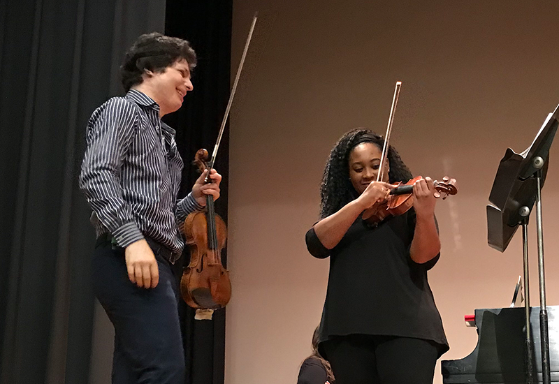 Project Inclusion fellow Chelsea Sharpe takes a master class with Augustin Hadelich