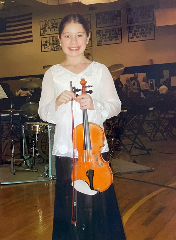 Olivia Boen's first middle school orchestra concert, age 10