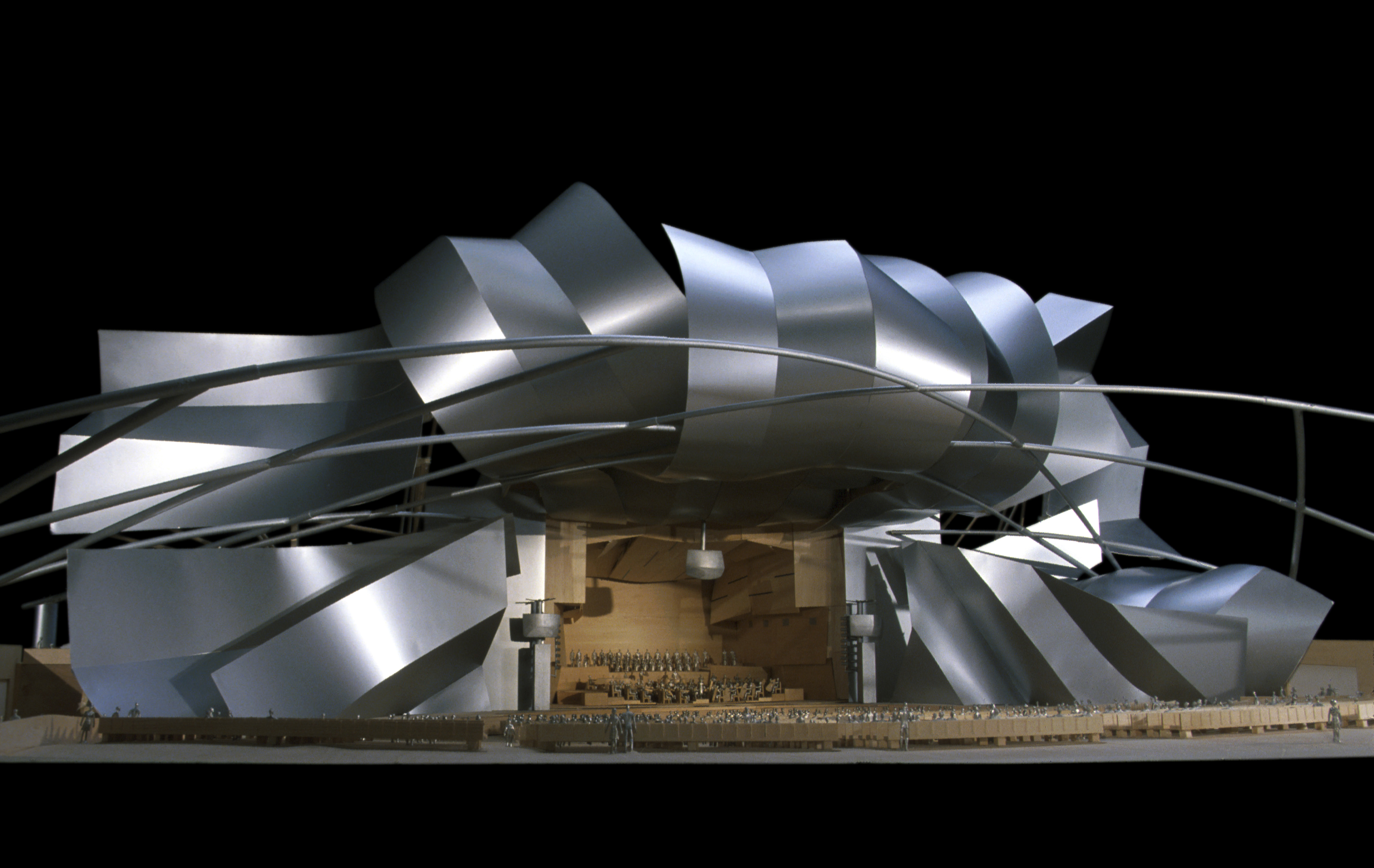 The architect's rendering of the Jay Pritzker Pavilion