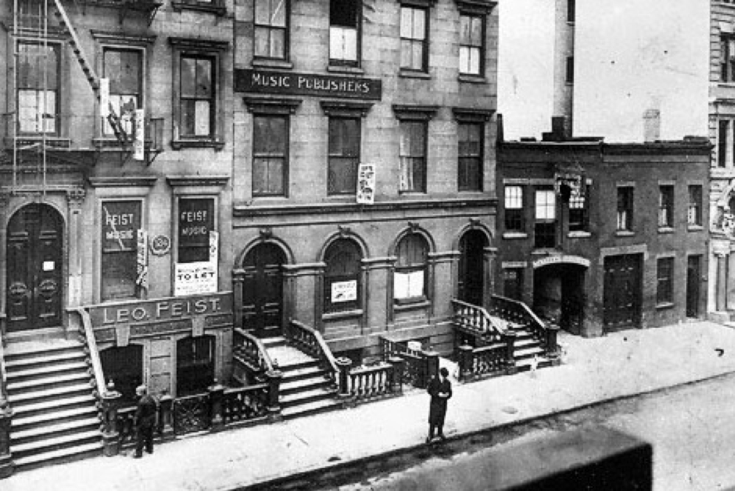 Scene from the original Tin Pan Alley on 28th Street between 5th and 6th Avenues in New York City