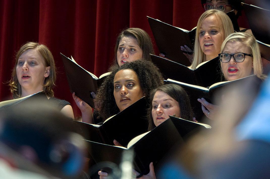 Fellows of Grant Park Music Festival singing in the chorus. 