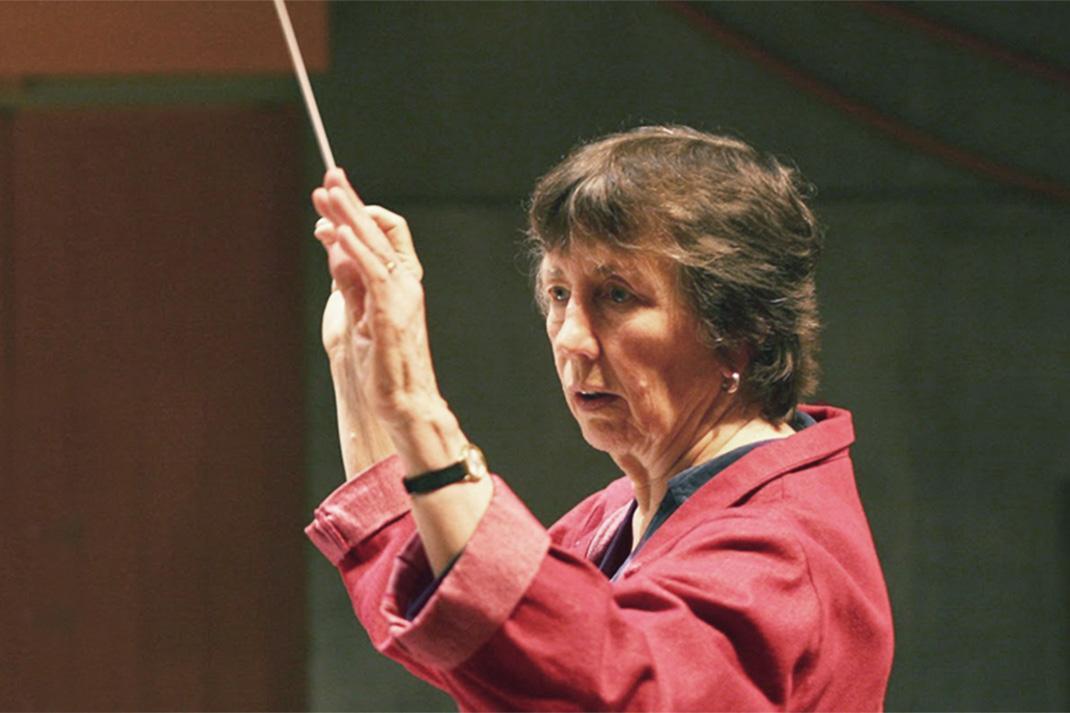 Composer Joan Tower on the podium