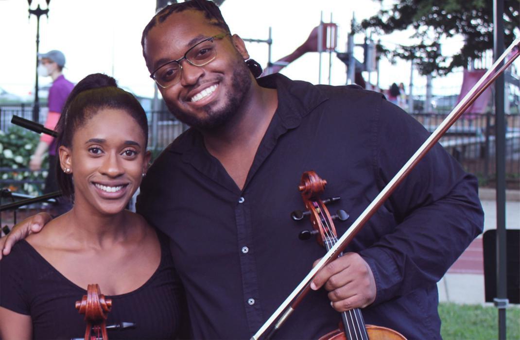 String Fellowship alumni Lindsey Sharpe and Wilfred Farquharson